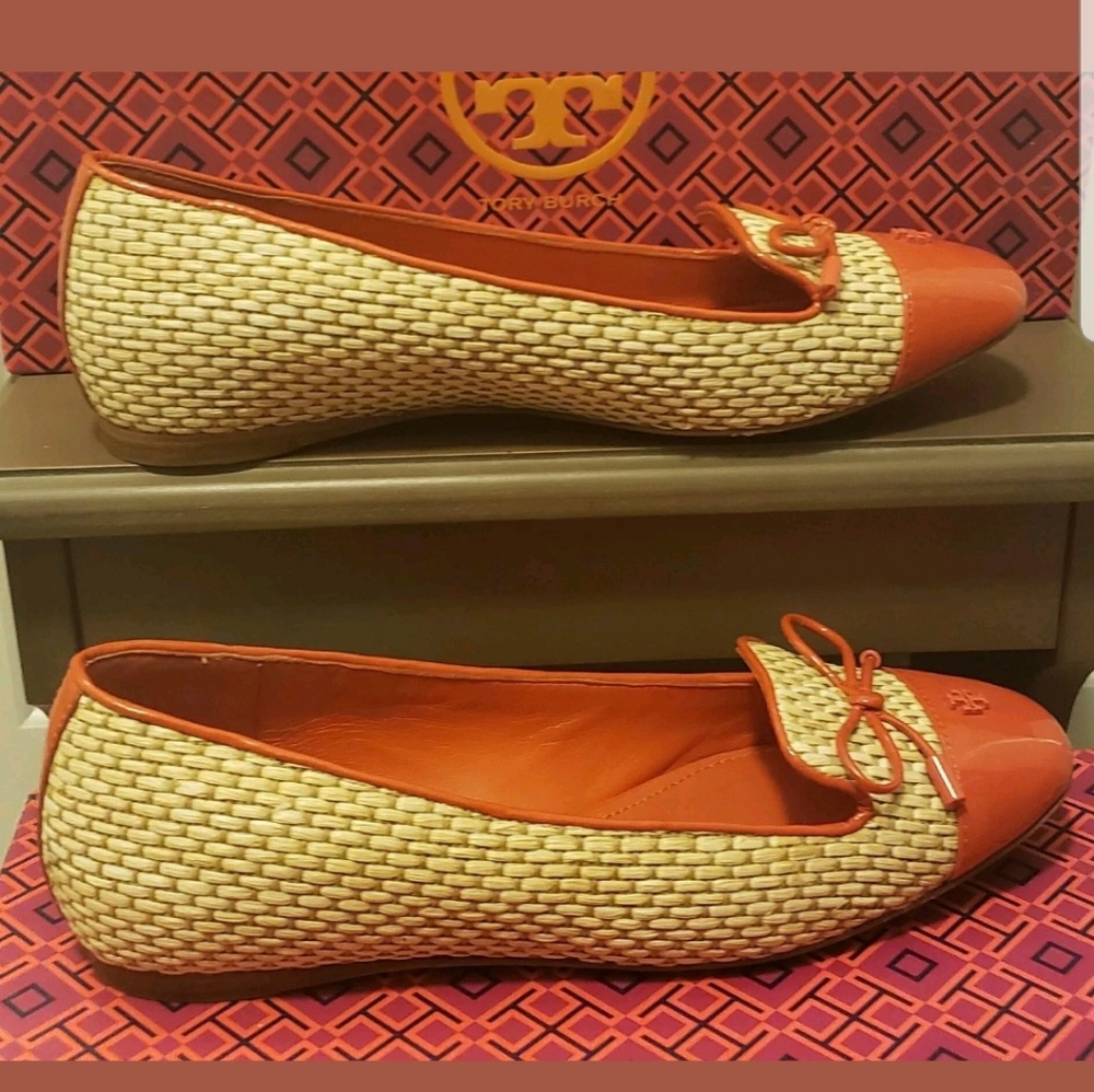TORY BURCH Catherine orange patent